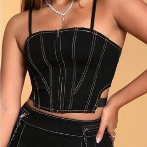 Brand New Black Crop Top - SZ L